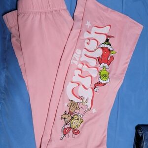 Pink Kids Casual Bottoms with The Grinch Graphic